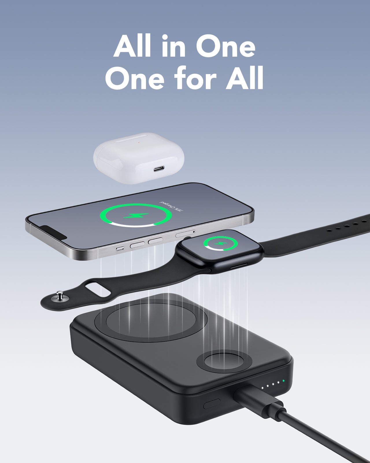 10000mAh 2-in-1 Magsafe Power Bank for iPhone and Apple Watch