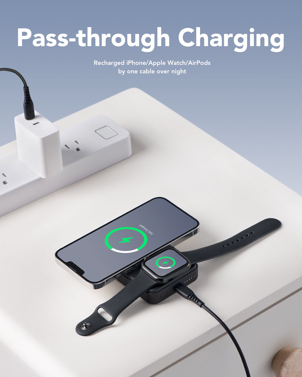 10000mAh 2-in-1 Magsafe Power Bank for iPhone and Apple Watch